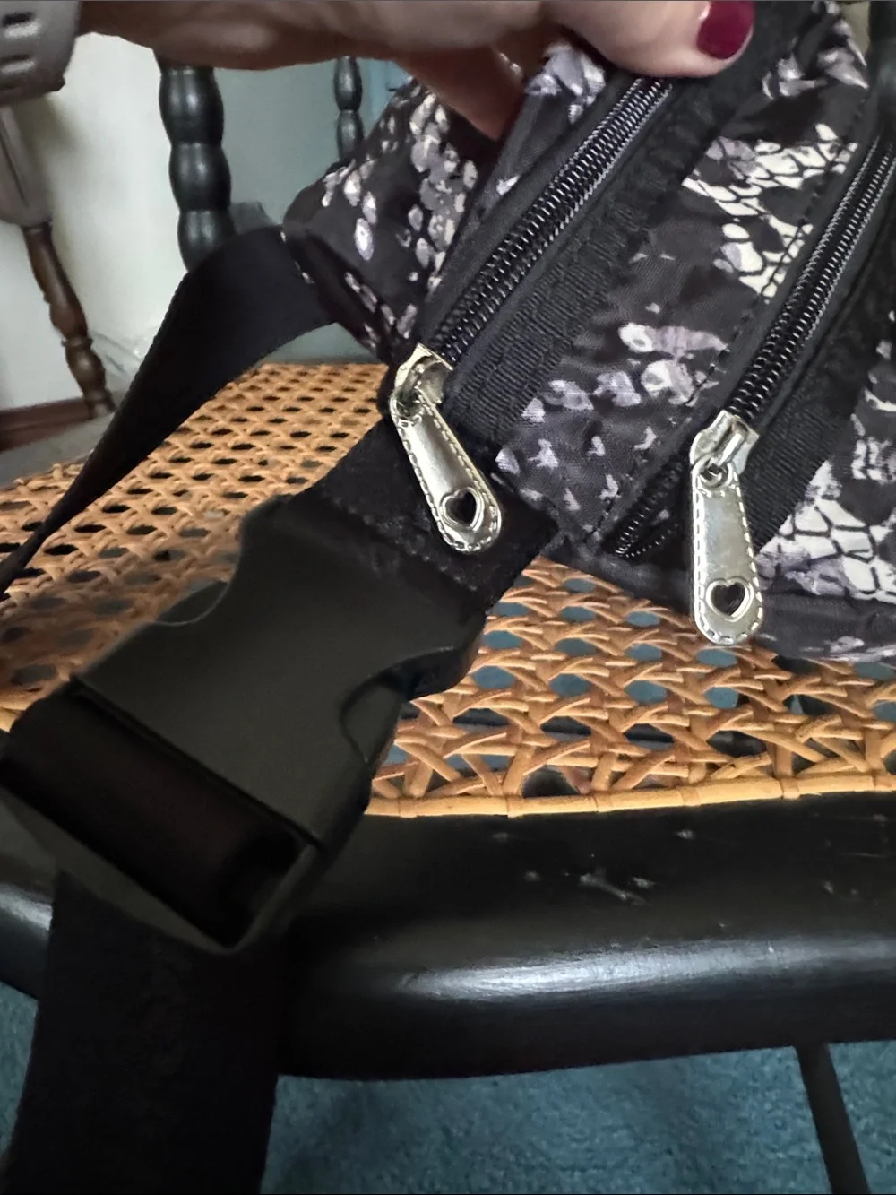 Brighton Black and White Snakeskin Cosmetic Crossbody